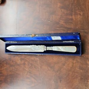 Antique Silver Plate Ornate Cake Knife- Fattorini & Sons